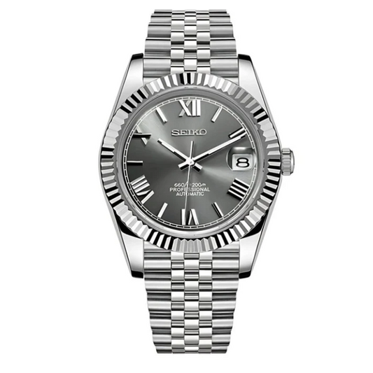 Seiko Mod Datejust Grey Roman