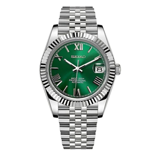 Seiko Mod Datejust Green Roman