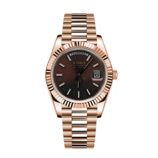 Seiko Mod Day-Date Rose Gold Chocolate